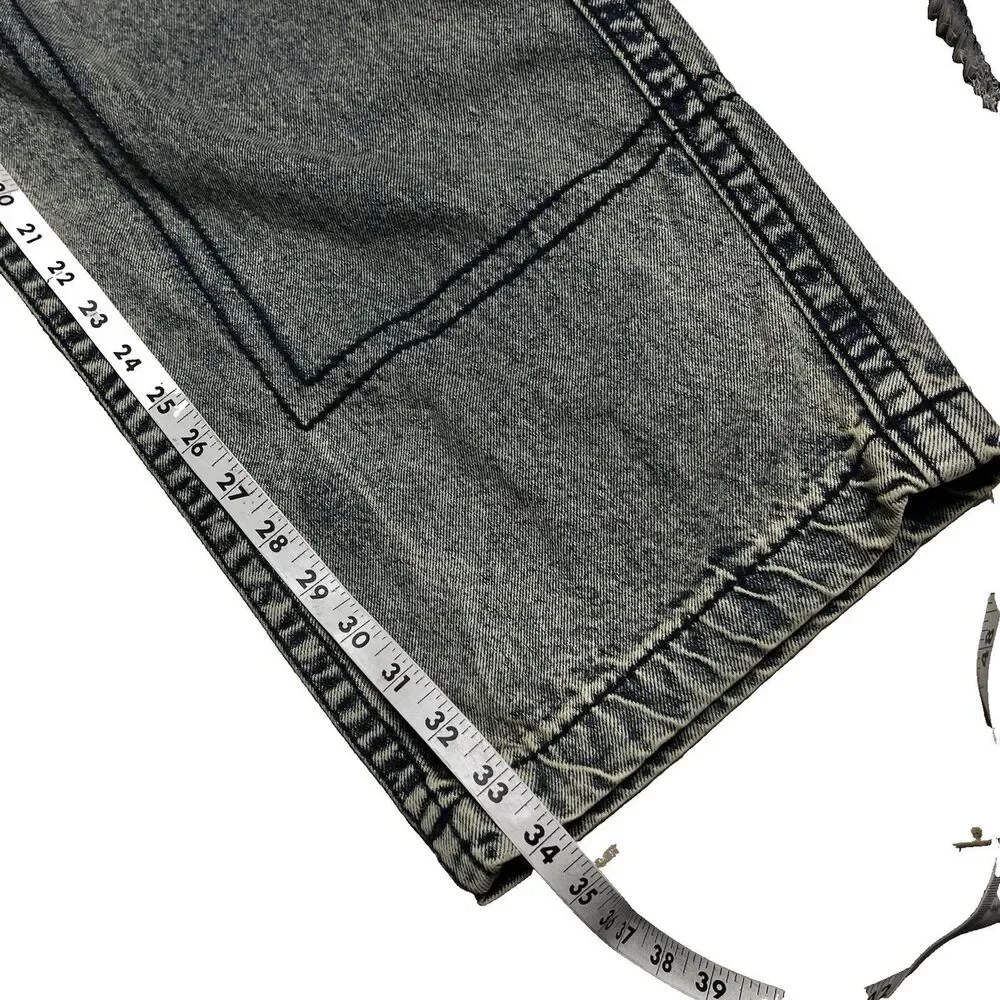 NEW True Religion Big T Cargo Pants Y2K Men 31x34 Acid Wash Denim Baggy Loose